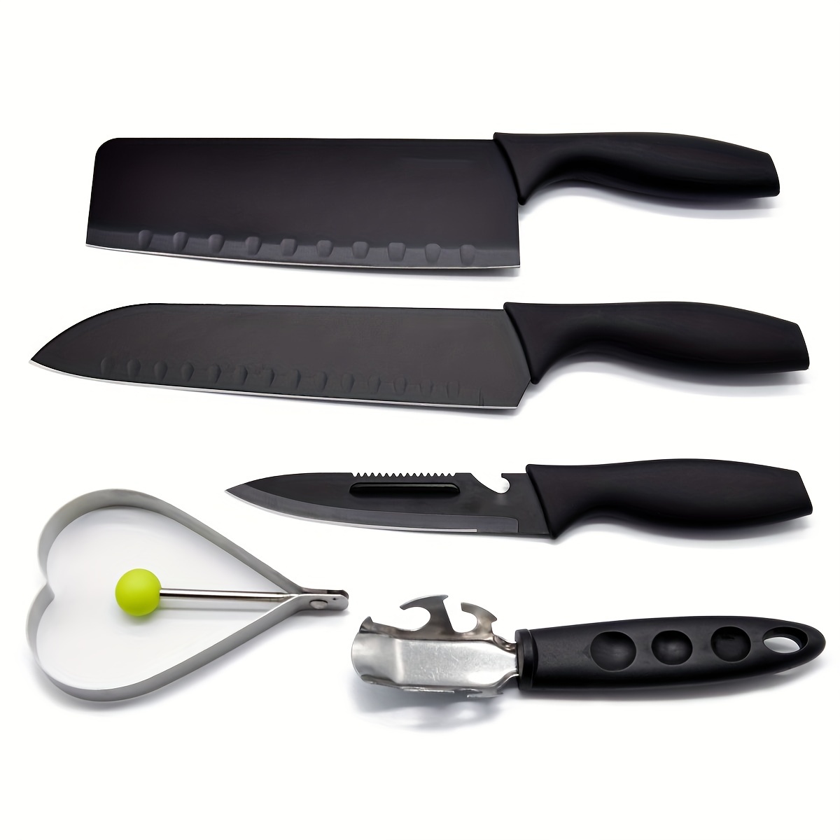 3pcs, Kichen Knife Set, 7in Meat Cleaver, 7in Santoku Knife And 4.5in  Paring Knife, Kitchen Gadgets, Kitchen Accessories