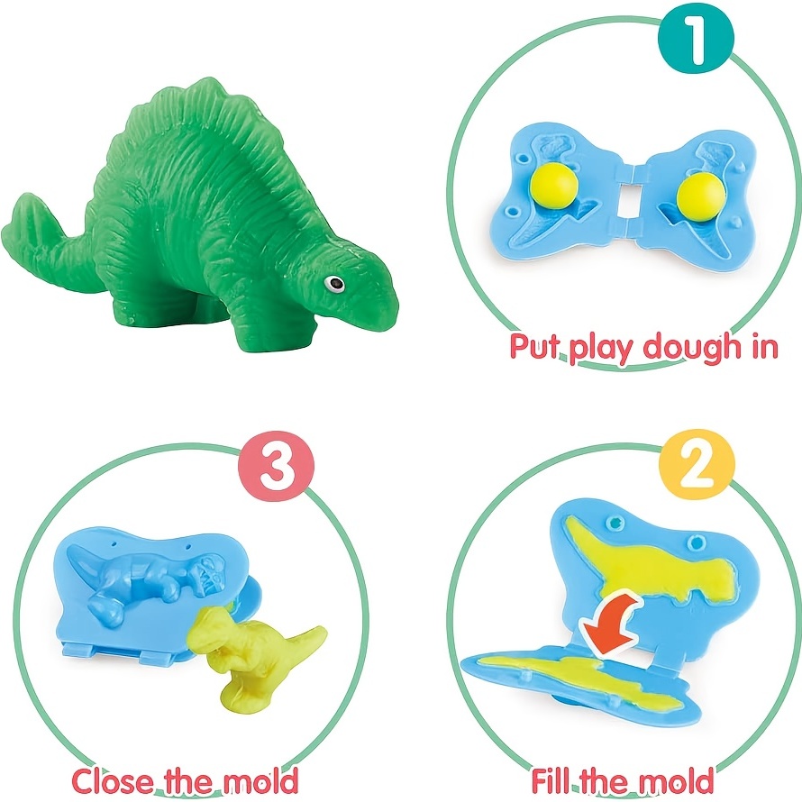 Dough Play Tool for Kids Cartoon Dinosaur Fruit Roller Cutter
