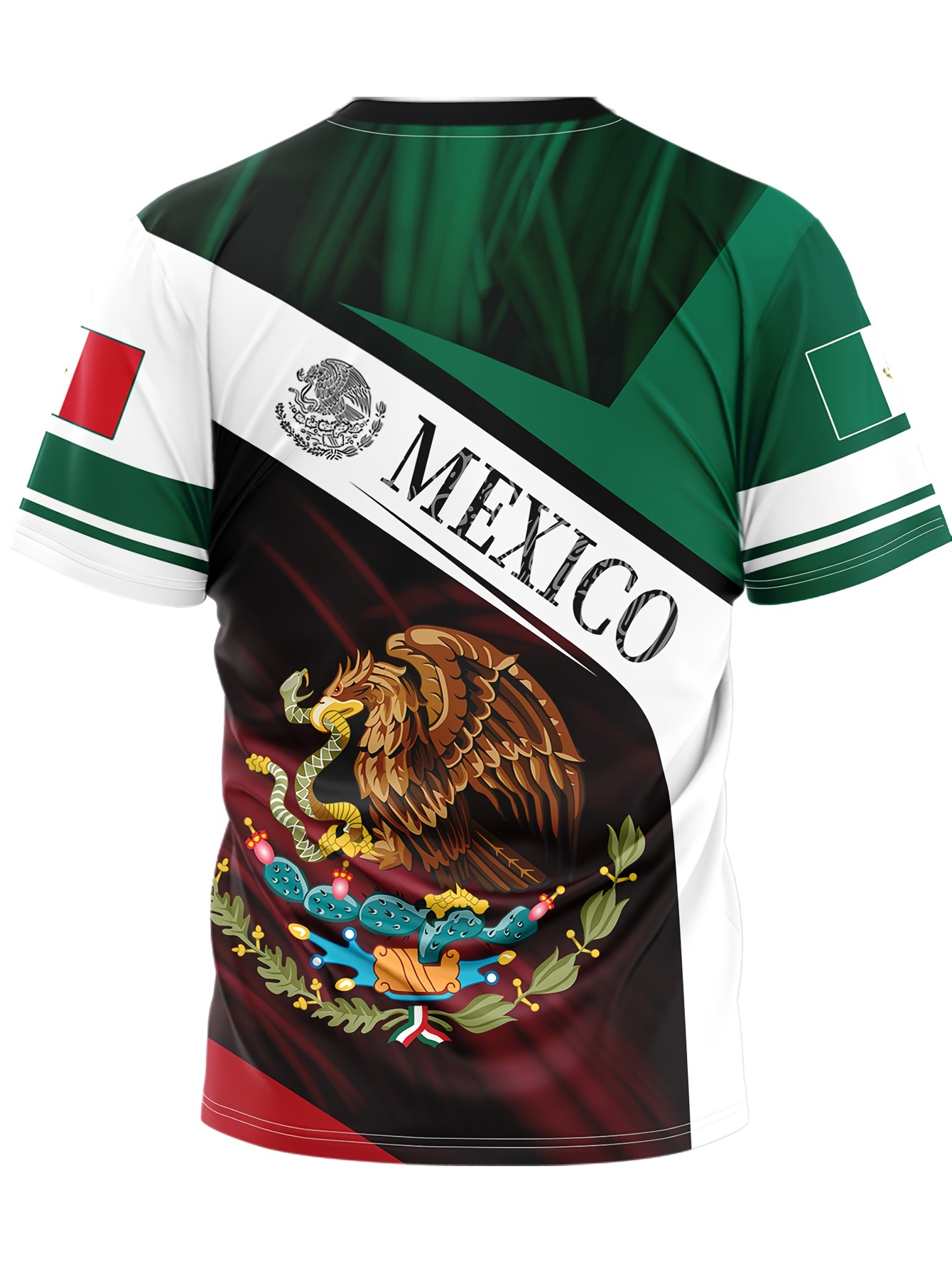 Eagle Holding Snake 'Mexico' Pattern Men's Tee - Summer Stylish T-shirt