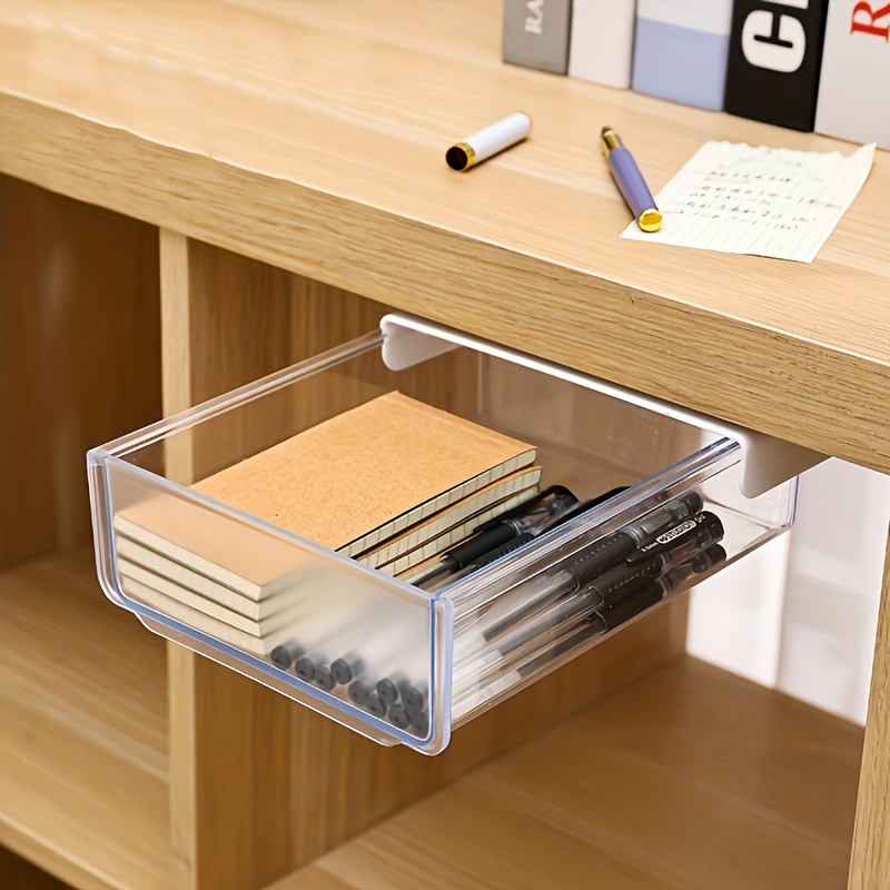 Portable Pull-out Desktop Storage Drawer With Handle, Plastic Storage Box,  Stackable Desk Drawer Organizer - Temu