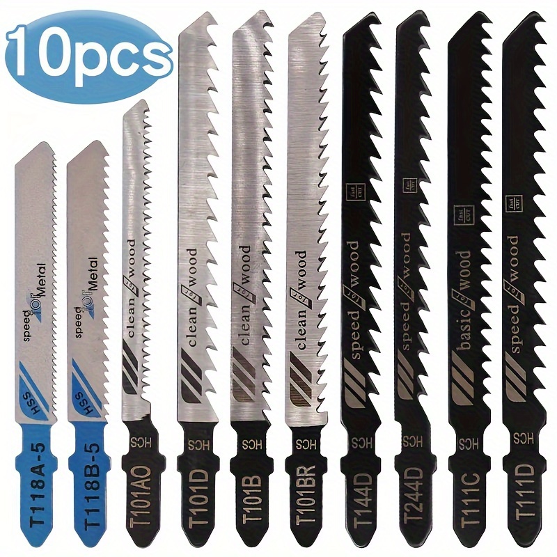 Jigsaw Blades Set 48pcs,Contractor Assorted T Shank Jig Saw Blades,Multi-Purpose  HCS/HSS Saw Blades for Cutting Wood,Plastic,Metal 