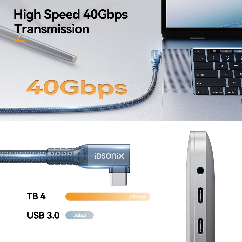 Thunderbolt 4 Full featured Cable Usb C Usb C Cable - Temu