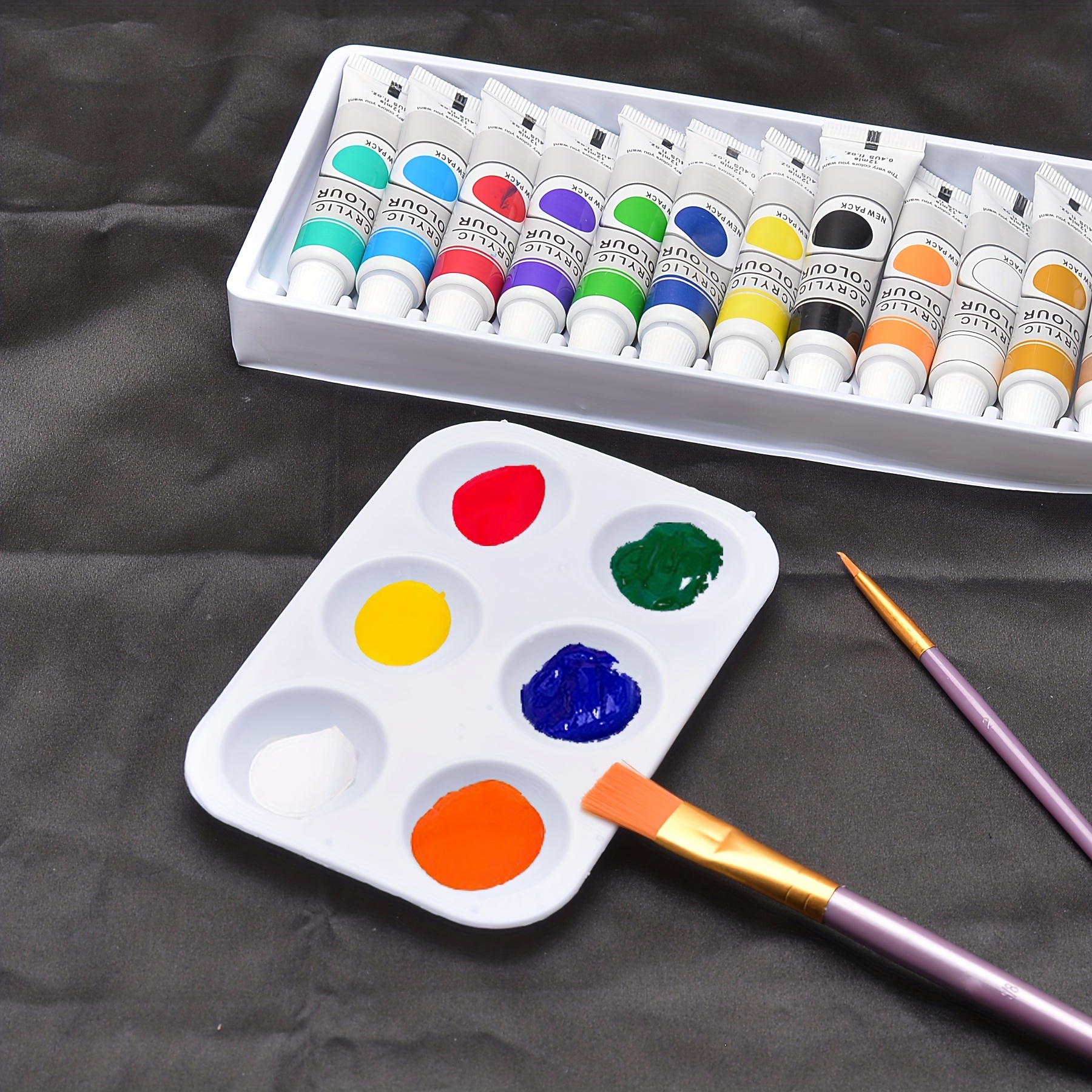 Oval Palette Plastic Paint Tray Palette Paint Tray Palettes - Temu