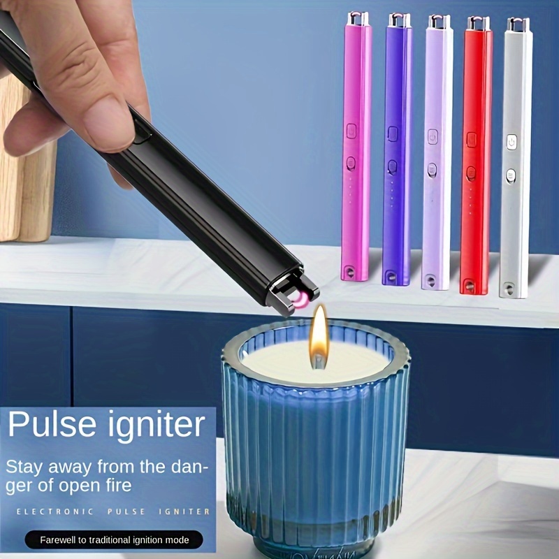 Encendedores de velas, paquete de 2 encendedores eléctricos resistentes al  viento, recargables por USB, 360°, cuello flexible, encendedor largo con