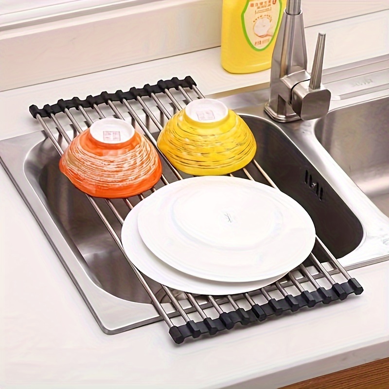 Multipurpose Foldable Kitchen Dish Bowl Storage Drainer Rack - Temu