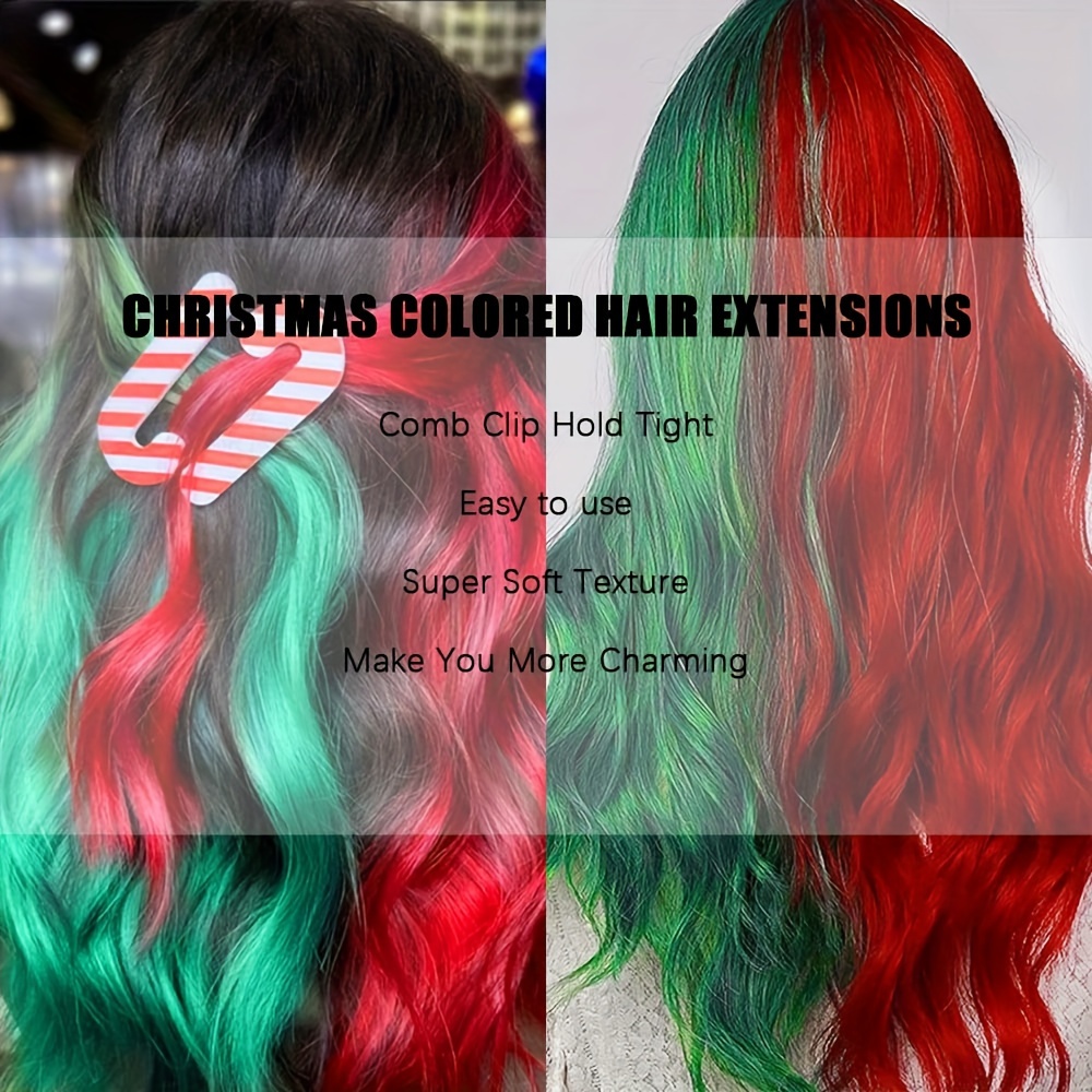 Colorful Long Curly Wavy Hair Pieces Synthetic Clip In Hair Temu