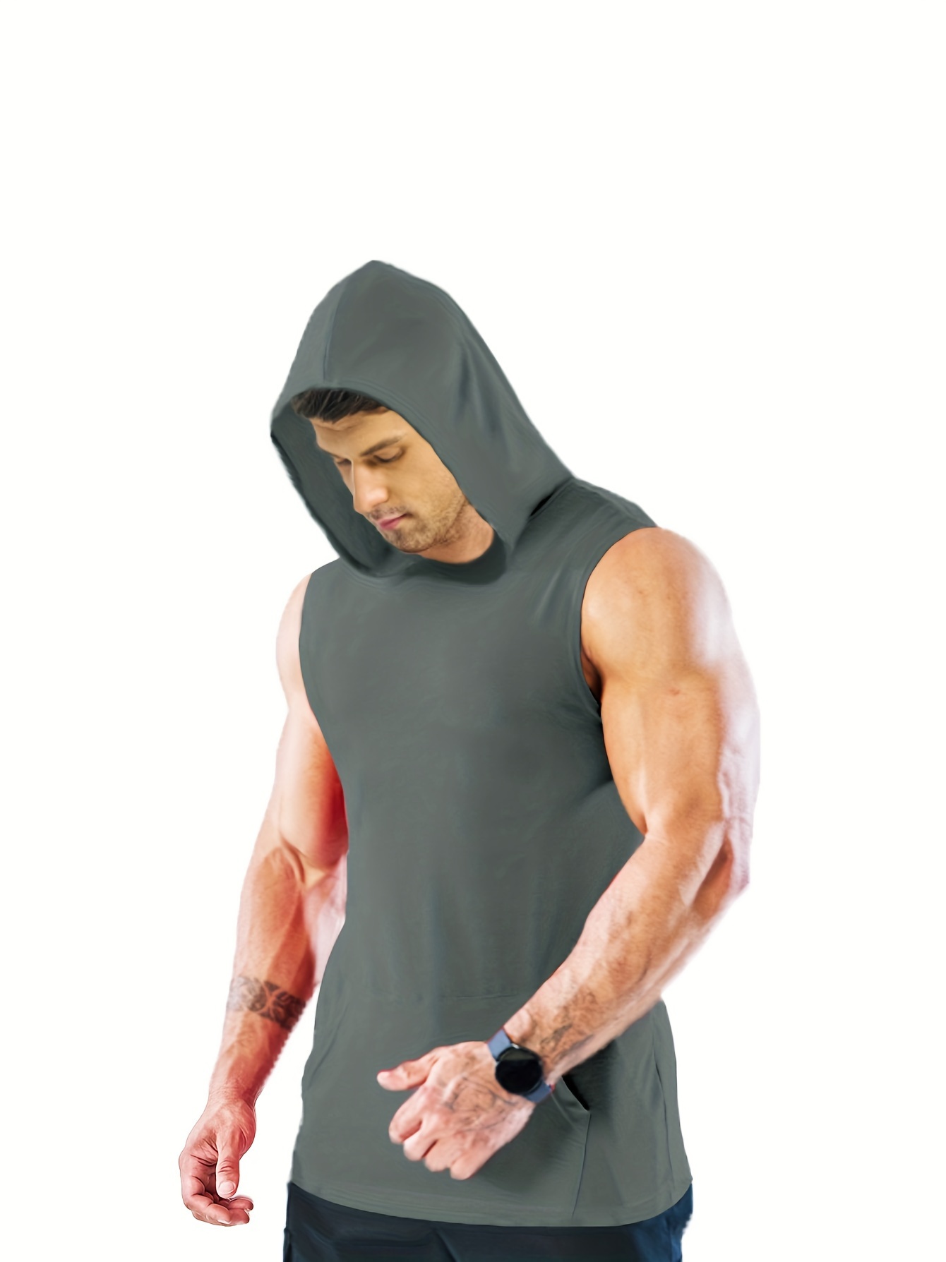 Men's Graphic Design Hooded Tank Top Casual Comfy Vest - Temu