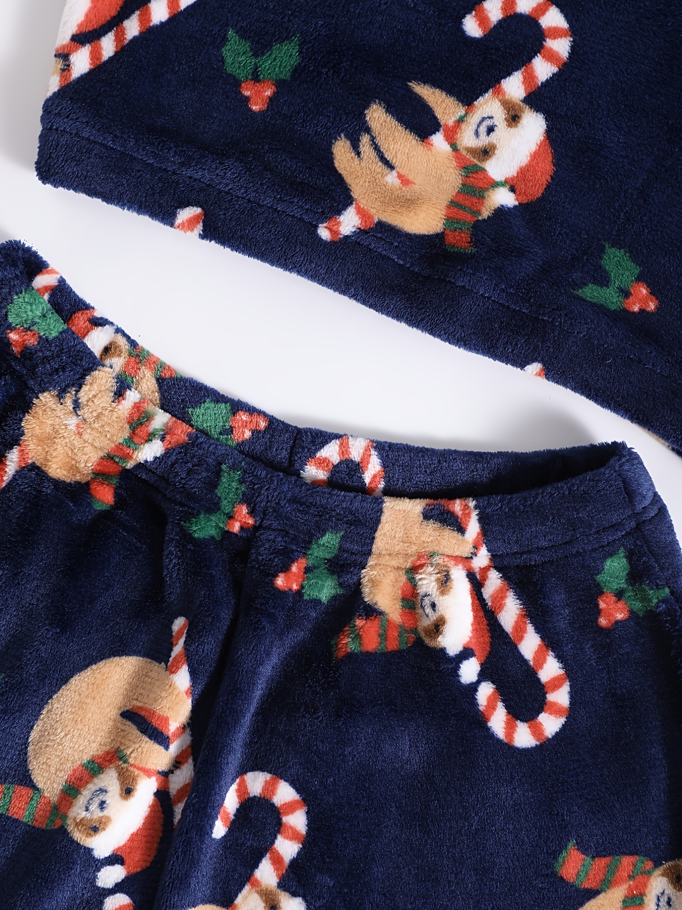 Fuzzy christmas pajama set hot sale