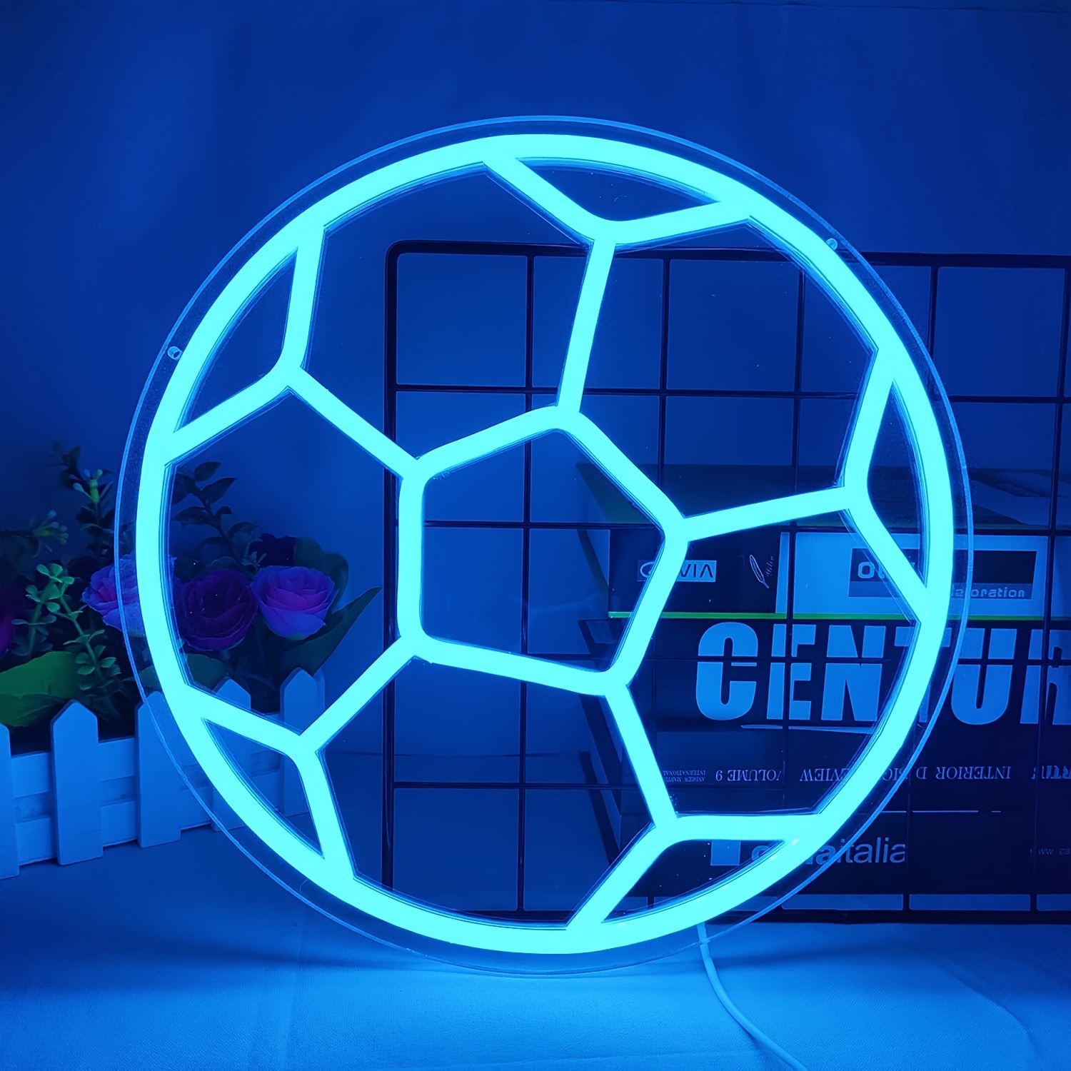 サッカーネオンサイン1個、子供部屋用室内装飾ライト、大学背景ナイトライト、クラブ、子供のホリデーギフト 最新のトレンドをショップ Temu  Japan