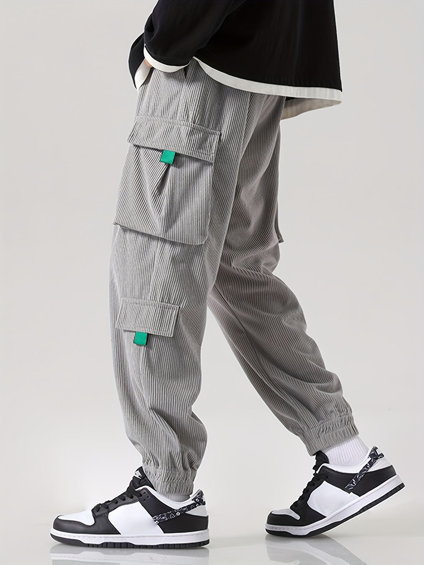 Mens Corduroy Cargo Pants With Loose Pockets Autumn Casual Solid Color  Baggy Cargo Trousers For Streetwear And Vintage Lantern Style From Huuus,  $24.3