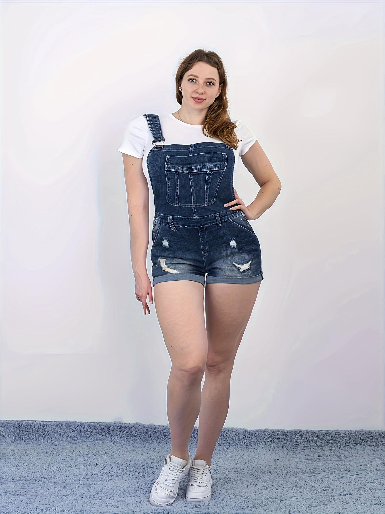 Plus size 2024 jeans overalls