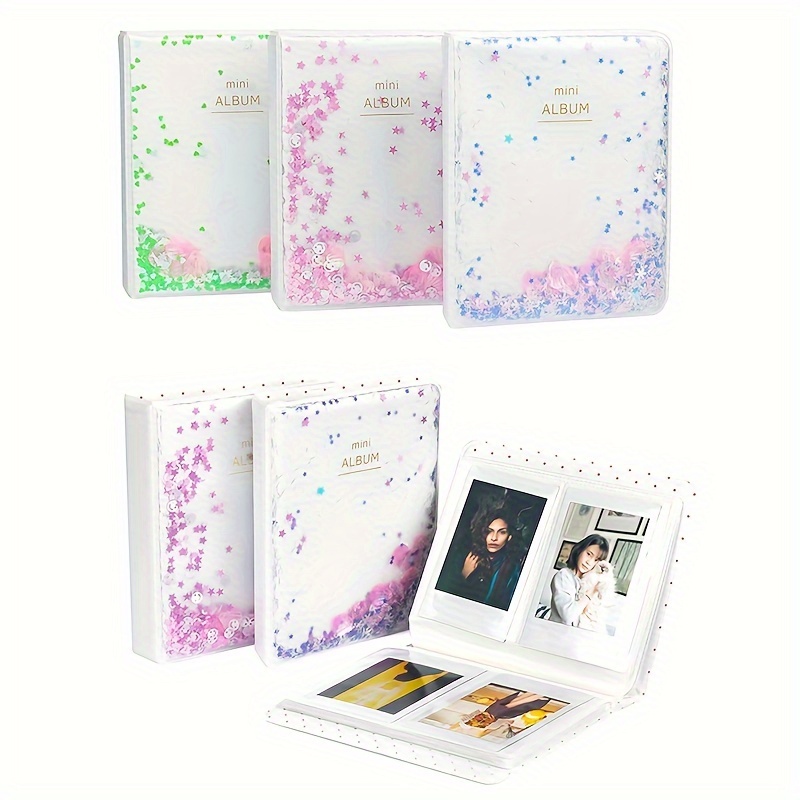 3 Inch 64 Pockets Quicksand Shell Photo Album Mini Instant Photo Suitable  For Fujifilm Instax Shooting Standing Photo Mini Photo Collection Mini  Photobook Instax Album - Electronics - Temu