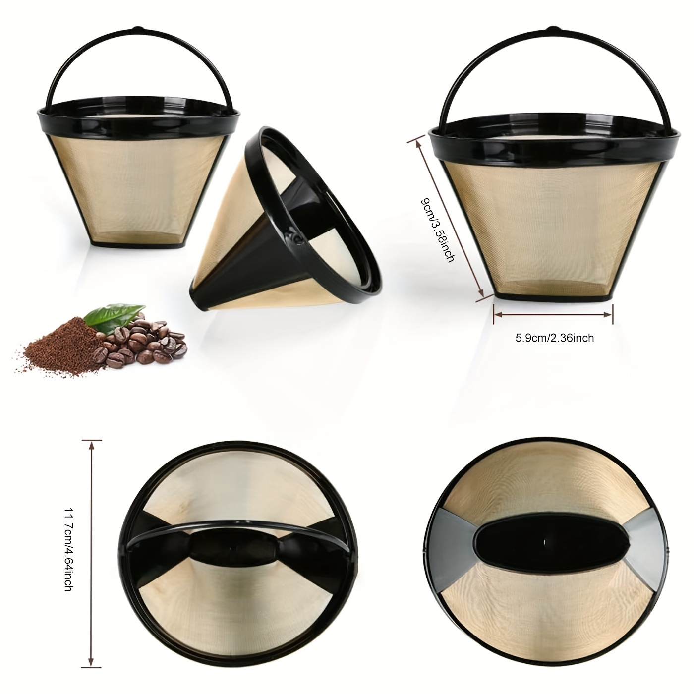LMETJMA Reusable Coffee Filter Cone Coffee Maker Filters for Ninja Coffee  Bar Brewer Replacement Permanent Basket Filter JI212 - AliExpress