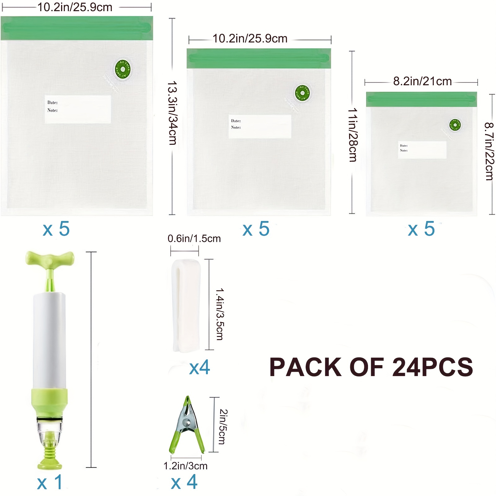 Reusable Sous Vide Bag Kit BPA-free Food Vacuum Sealed Bags
