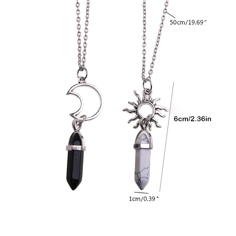 2 Pack Vintage Sun Moon Necklace Set