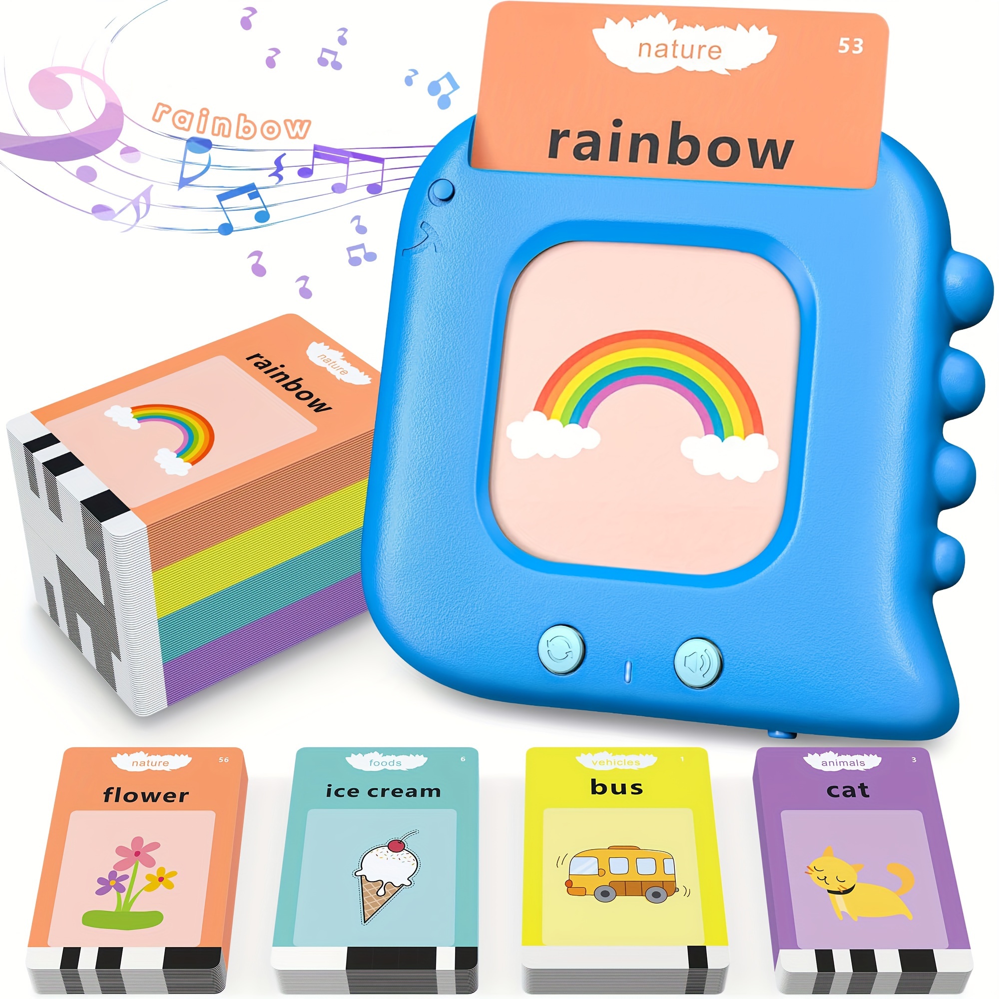 Juguetes Montessori de aprendizaje para niños y niñas de 3 años, juguetes  sensoriales ROATEE para autismo, 448 palabras visuales, tarjetas flash que