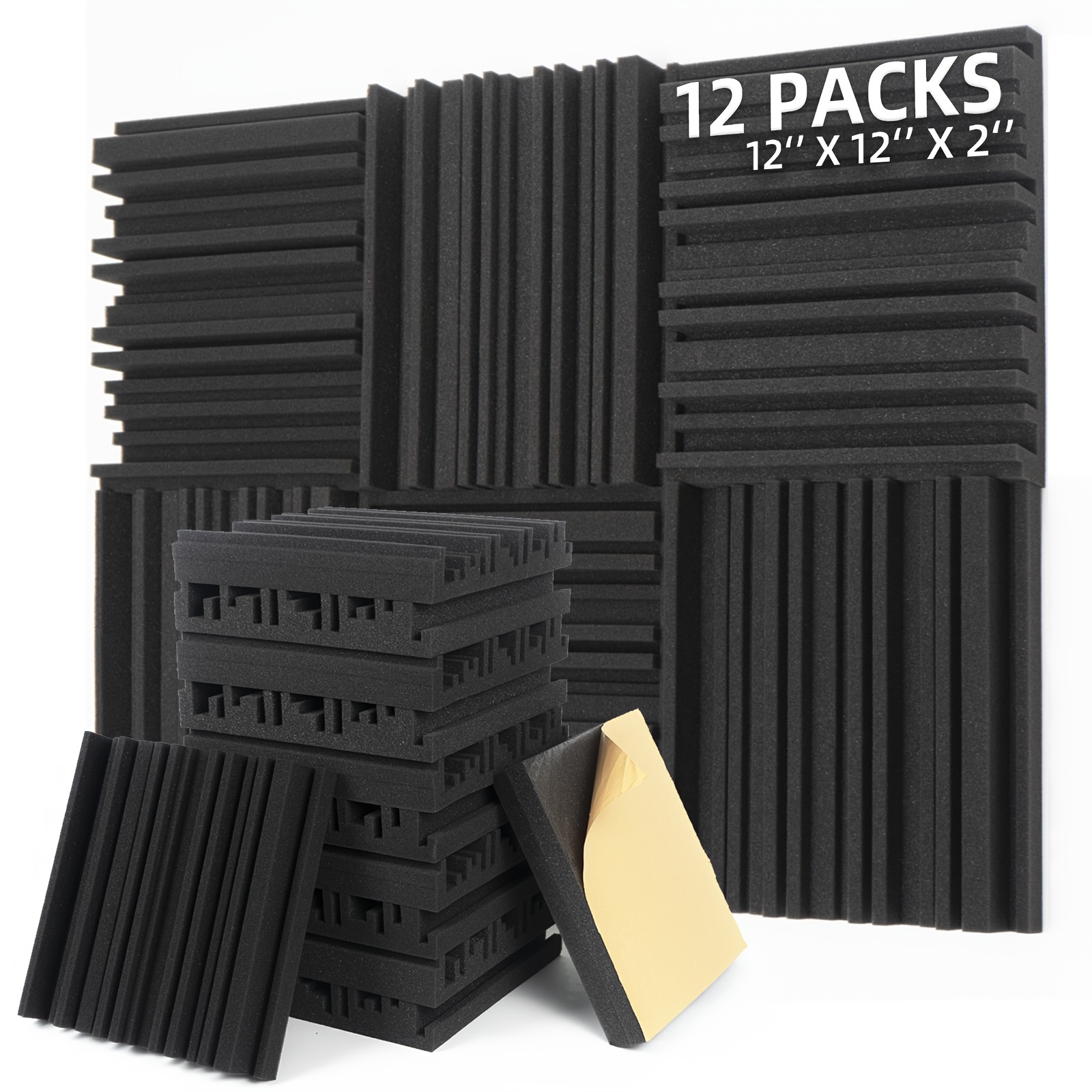 24 Paquetes Paneles Espuma Acústica 2 X 10 X 10 Pulgadas - Temu