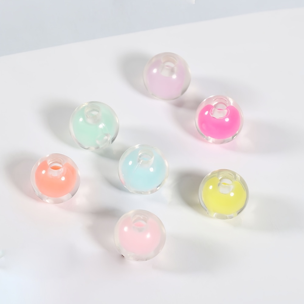 Acrylic Faceted Beads Medium Beads Transparent Colorful - Temu