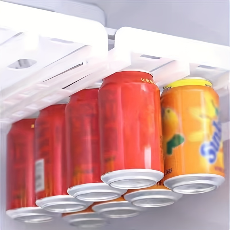 2pcs Dispensador De Latas De Bebida Organizador Para Refrigerador,  Contenedor De Almacenamiento De Latas De Refresco De Plástico Transparente  Para Ref