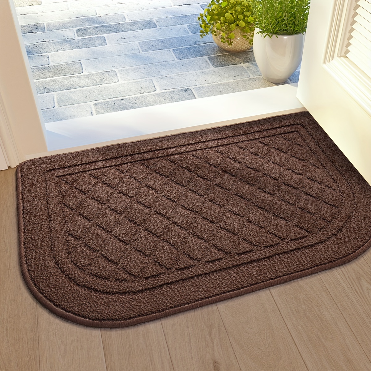 Semi circular Doormat Dustproof And Non slip Indoor - Temu