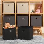 pack de 6 boîtes de rangement en tissu noir avec couvercles - organisateurs empilables , et lorganisation du placard - & de place, organisateurs de placard et conteneurs, au contenu , paniers et pour organisation à domicile