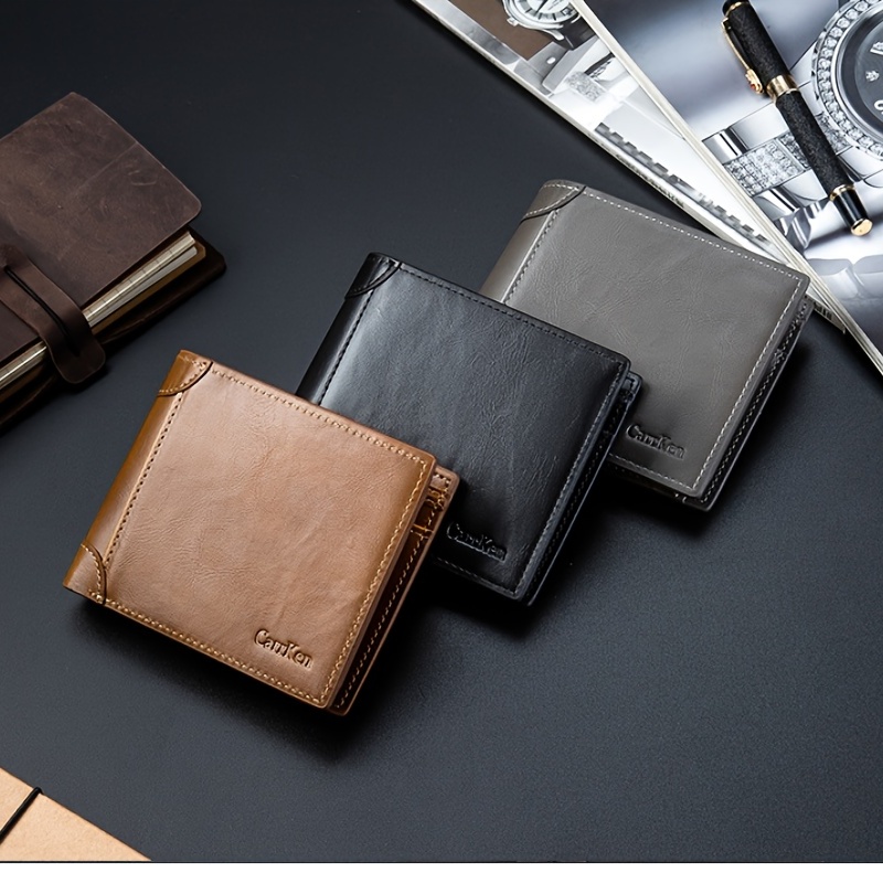 Stylish Leather Trifold Wallet - Gifts For Men