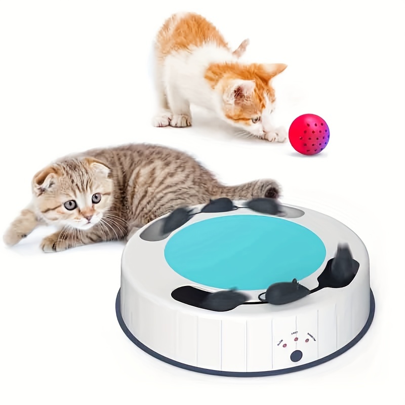 

Interactive Cat Toy Kitten Toys, Cat Toys For Indoor Cats, Simulate Hunting Mice Toy, Automatic Cat Toys Exercise Teaser Toy With Scratch Mat And Battery, Pet Cat Toys Installation Tools Included