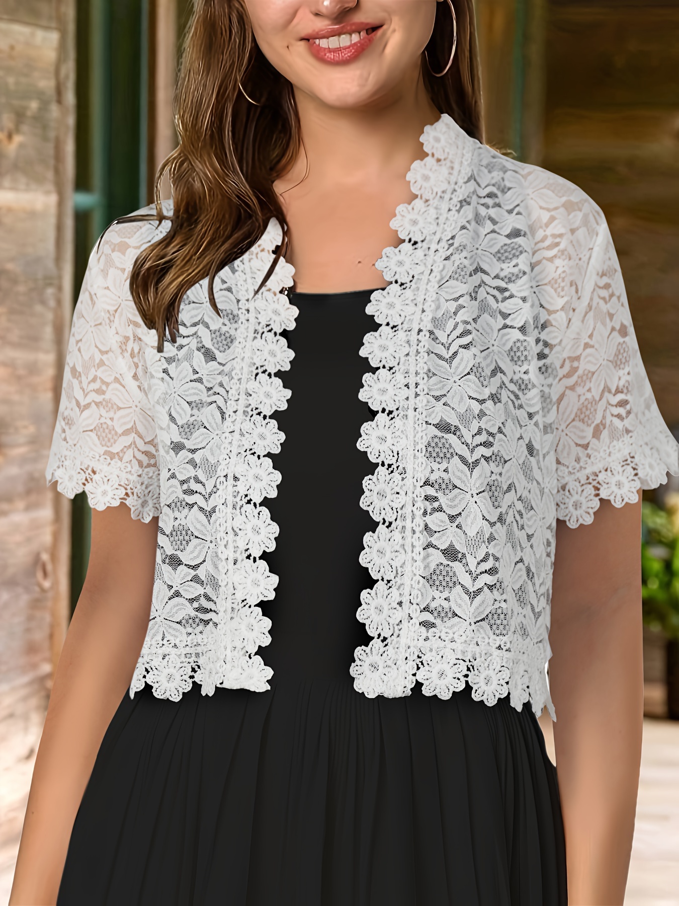 Short White Lace Cardigan