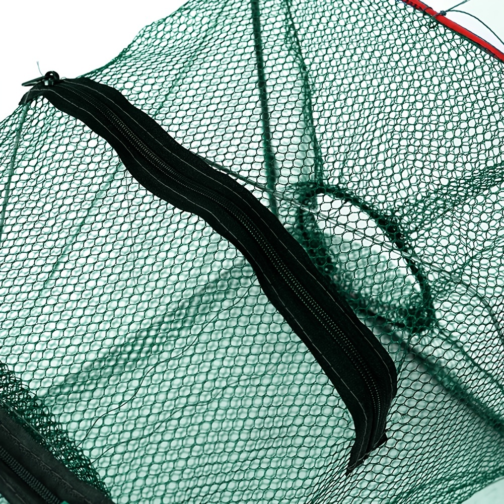 1PC Foldable Bait Cast Mesh Trap Net Portable Fishing Landing Net Shrimp  Cage for Fish Lobster Prawn Crayfish Crab (Ultra Dense Mesh, Big Size)