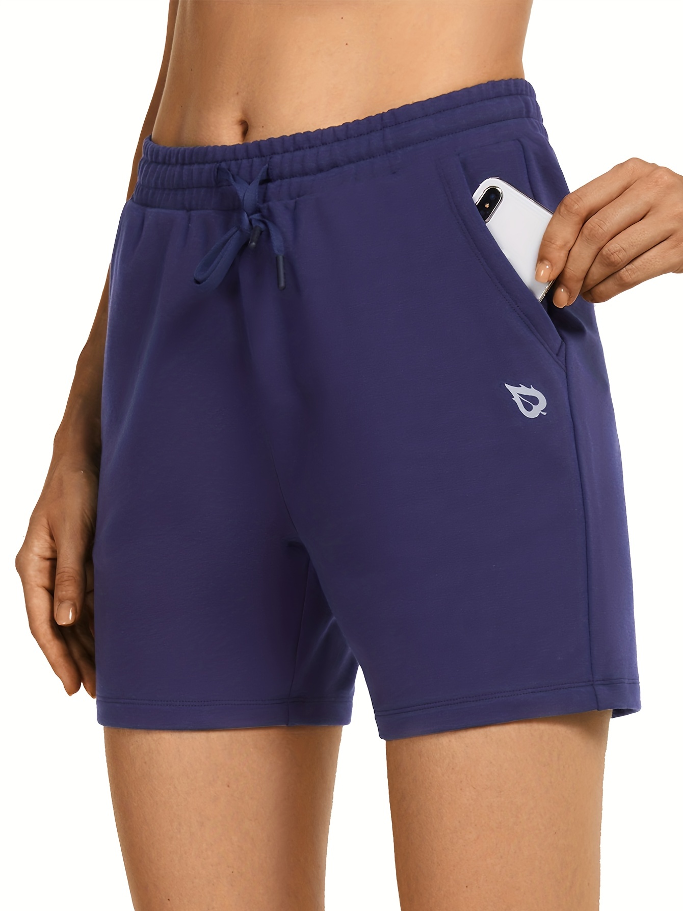 Women's Long Workout Bermuda Shorts - Yoga Athletic Running Lounge Shorts  with Pockets