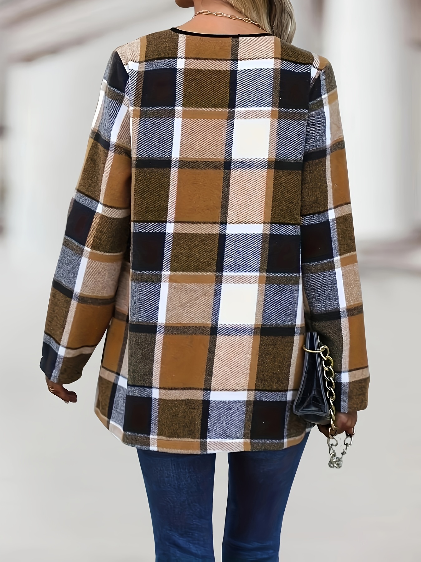 Plaid on sale waterfall cardigan