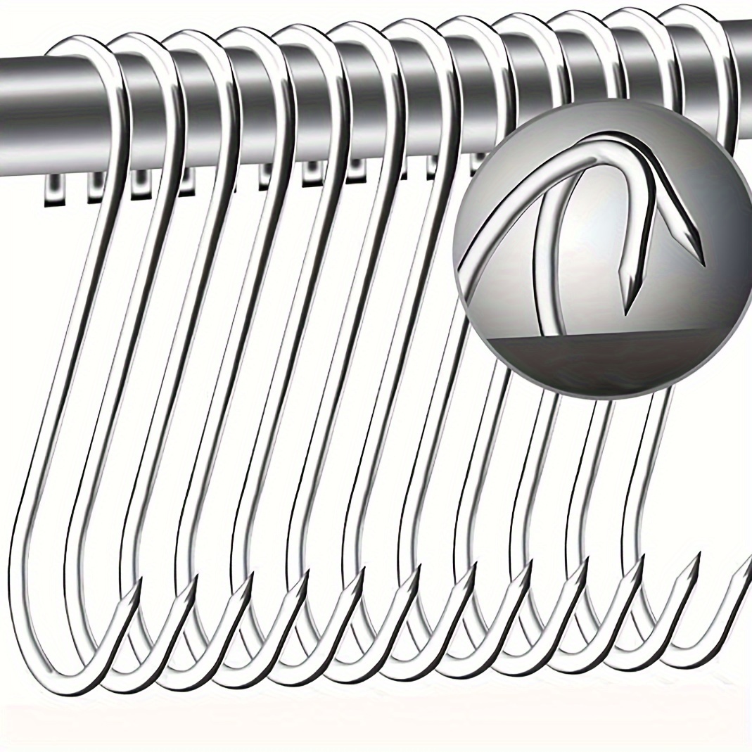 Long Waxed Meat Hooks Pointed S shaped Hooks Stainless Steel - Temu New  Zealand