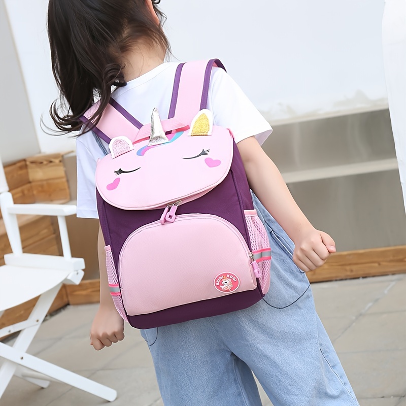 Kids Cartoon Unicorn Dinosaur Backpack Nylon Shoulder Bag