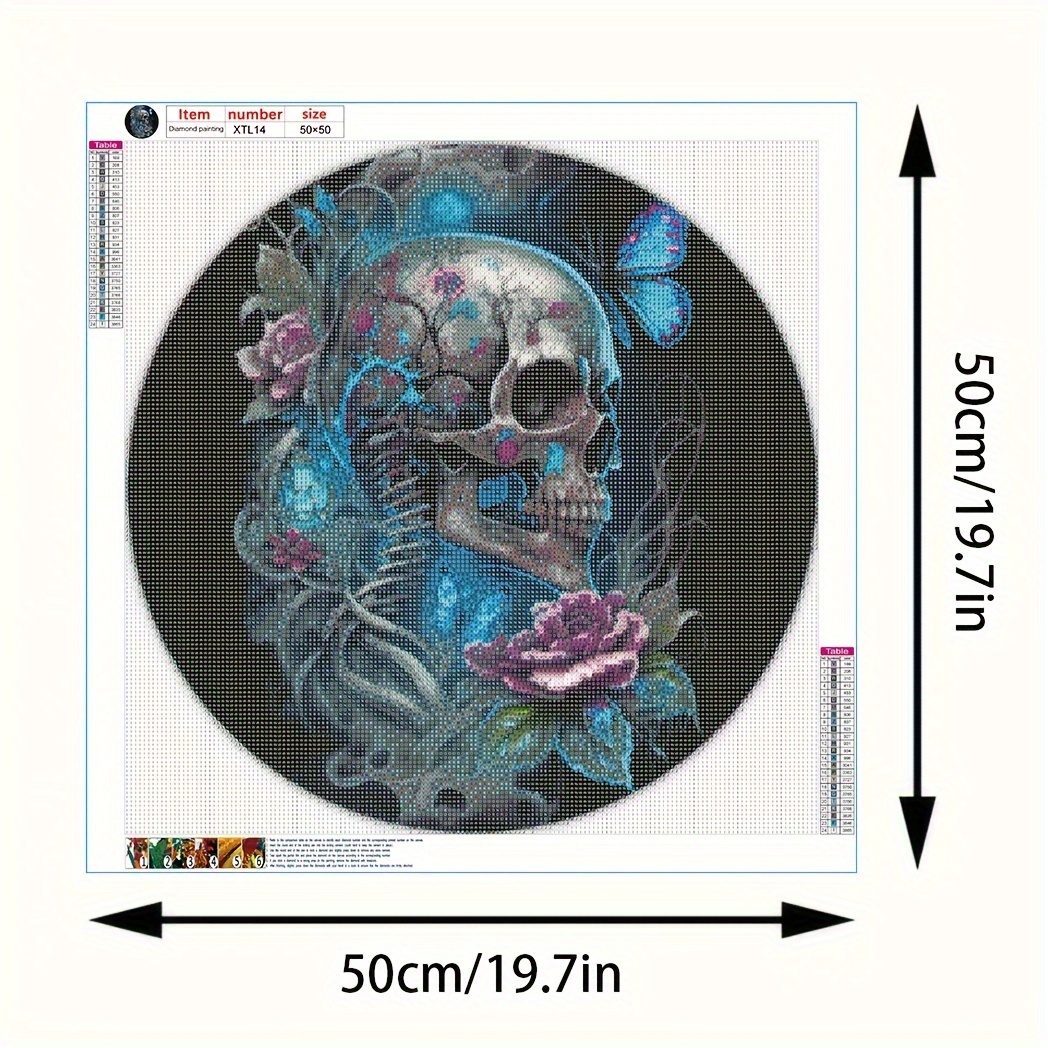 Frameless Diy 5d Diamond Painting Set Christmas Skull - Temu