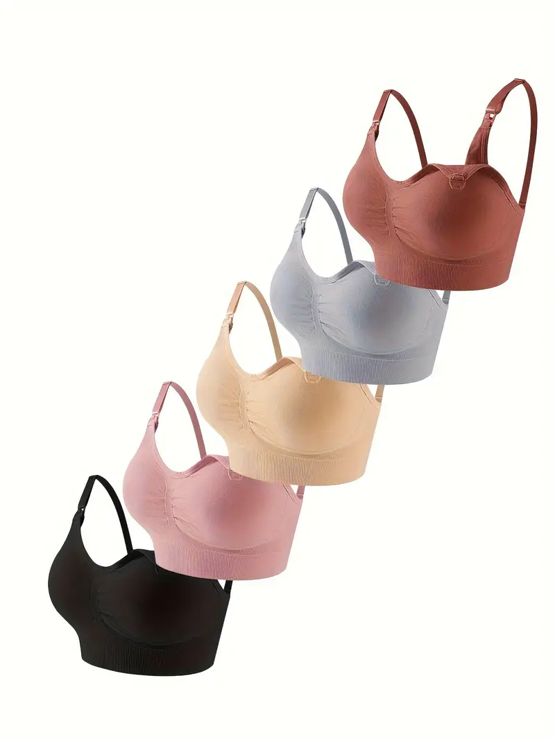 Women's Maternity Solid Underwear Breast Feeding Bra - Temu