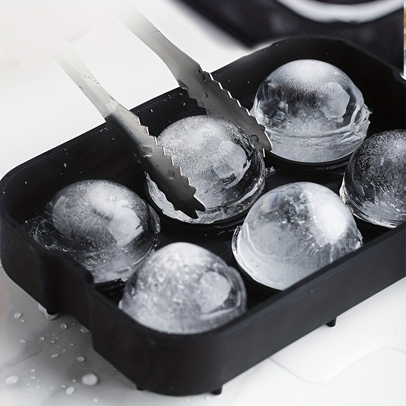 3pcs/set Silicone Whiskey Round Ice Cube Mold For Home Use
