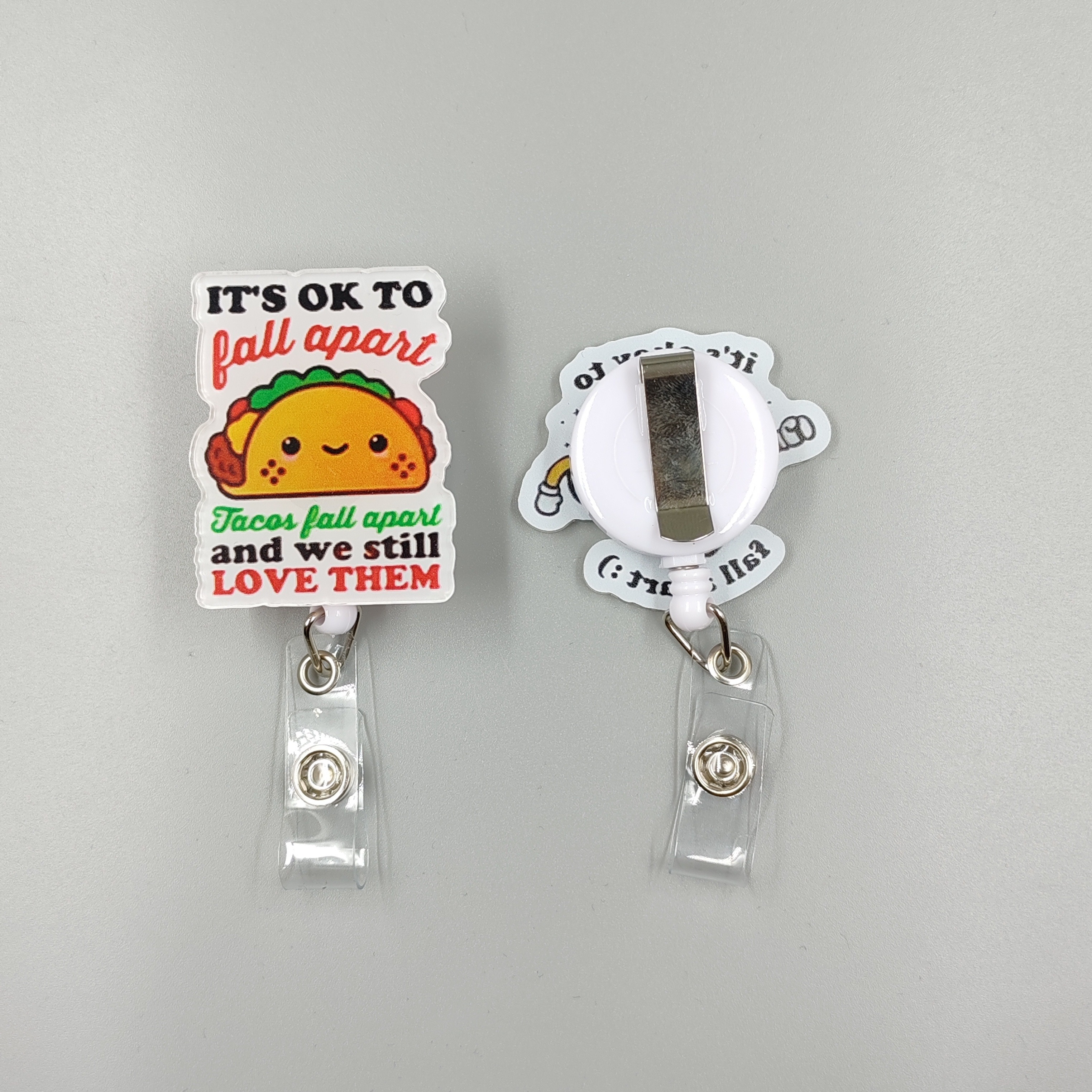 s Okay Fall Apart' Taco Badge Reel Mental Health Badge - Temu