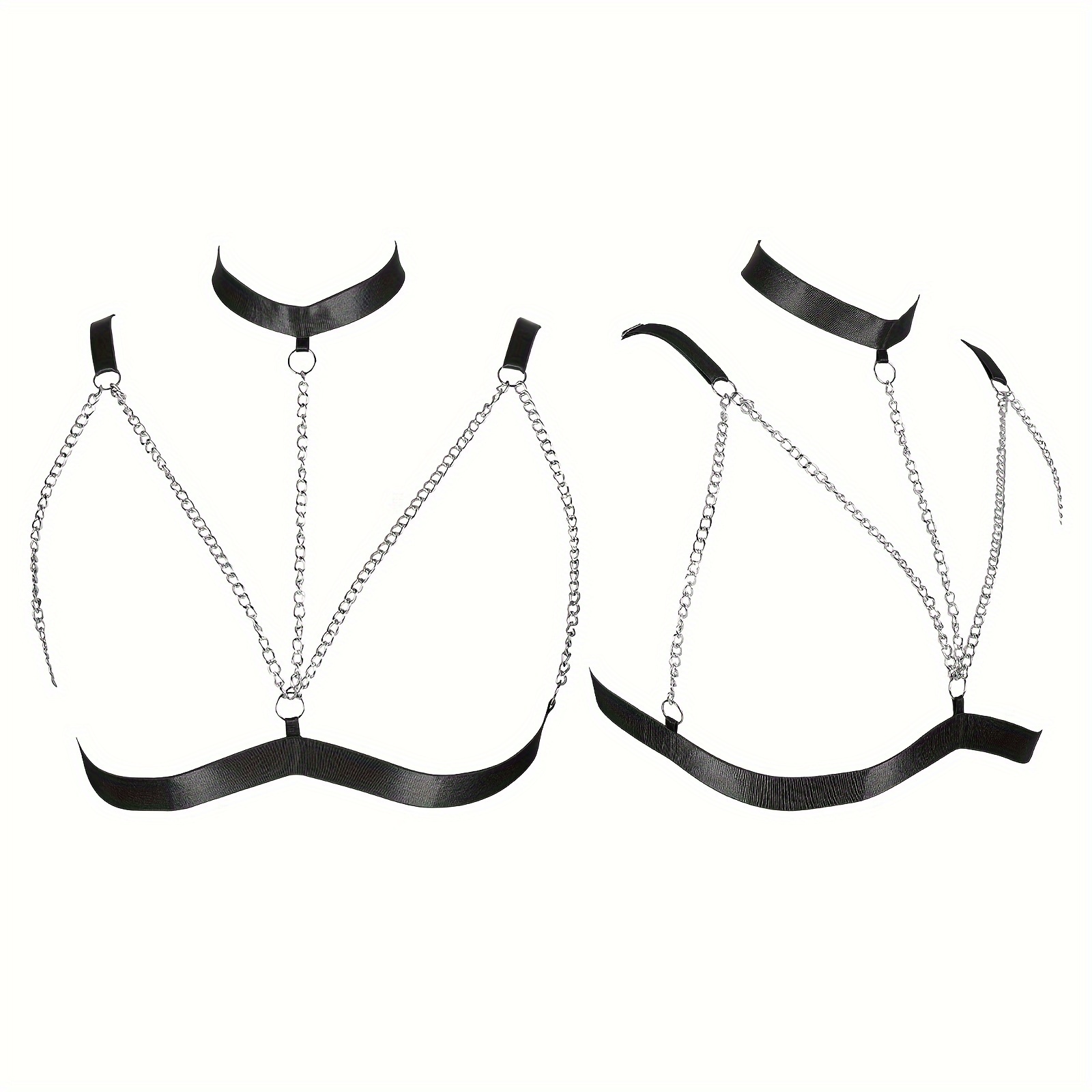 3 Pieces Women Harness Strappy Hollow Out Elastic Cage Bra Cupless