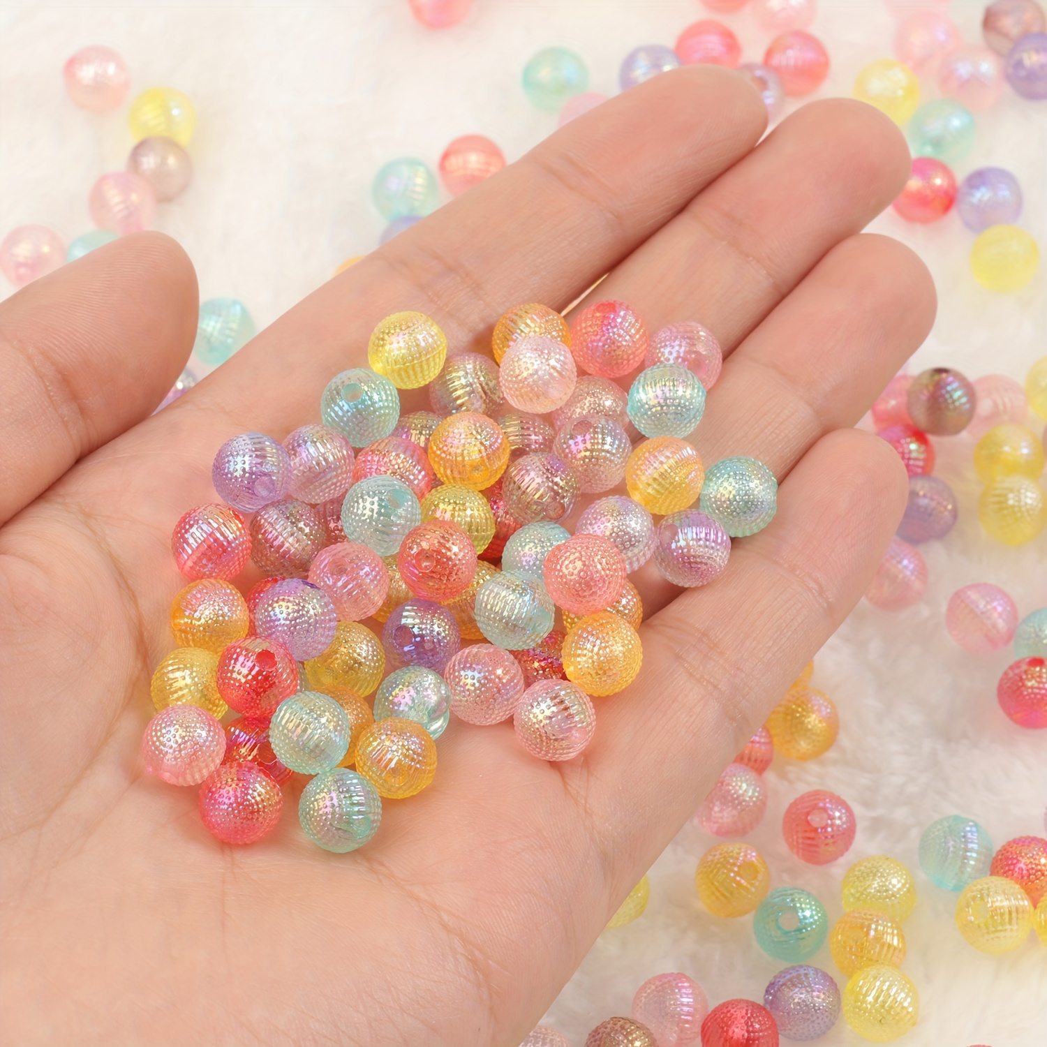 100-200PCS Round Acrylic Ball Shiny Loose Spacer Beads For Diy Jewelry  Making Bracelets Necklace Accessories 6/8mm