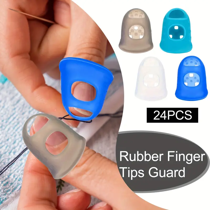 24 Pieces Guitar Finger Protectors Rubber Finger Tips Office - Temu