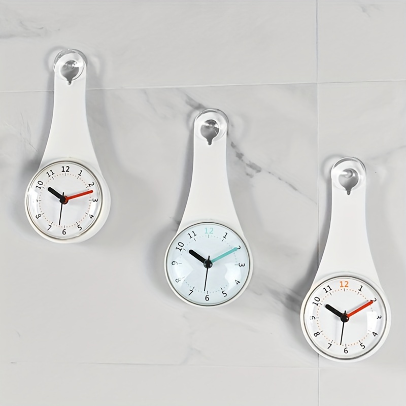 Reloj de pared para cocina y baño, accesorio colgante de ducha silencioso e  impermeable, con ventosas