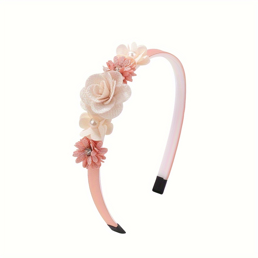 Darbiny Floral Headband For Girls - Elegant , Polyester Hair Accessory