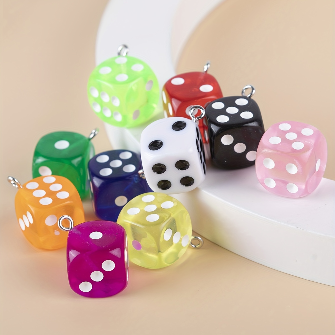 Mini Translucent Dice Charm Bracelet 