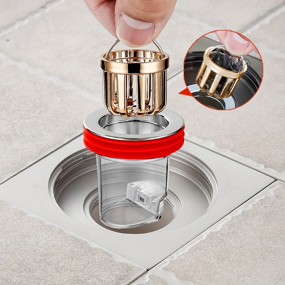 1pc Shower Room Drain Hair Catcher Backflow Floor Drain Preventer Way
