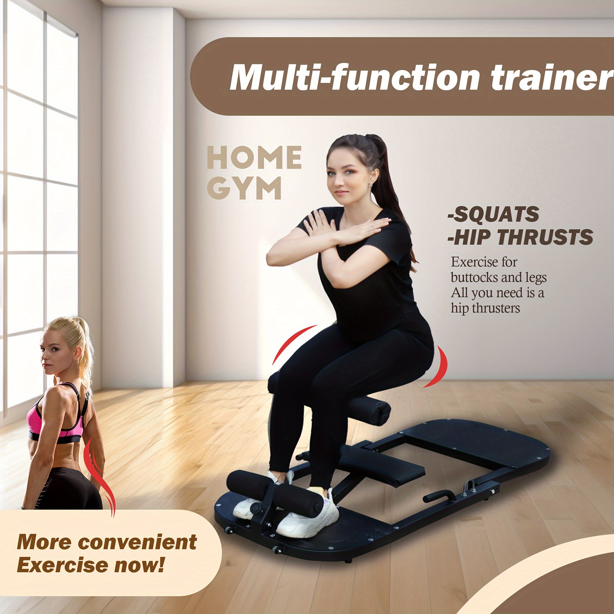 * 1pc Hips Thrust Machine, 2-in-1 Squat & Glute Trainer, Workout Equipment  For Home Fitness