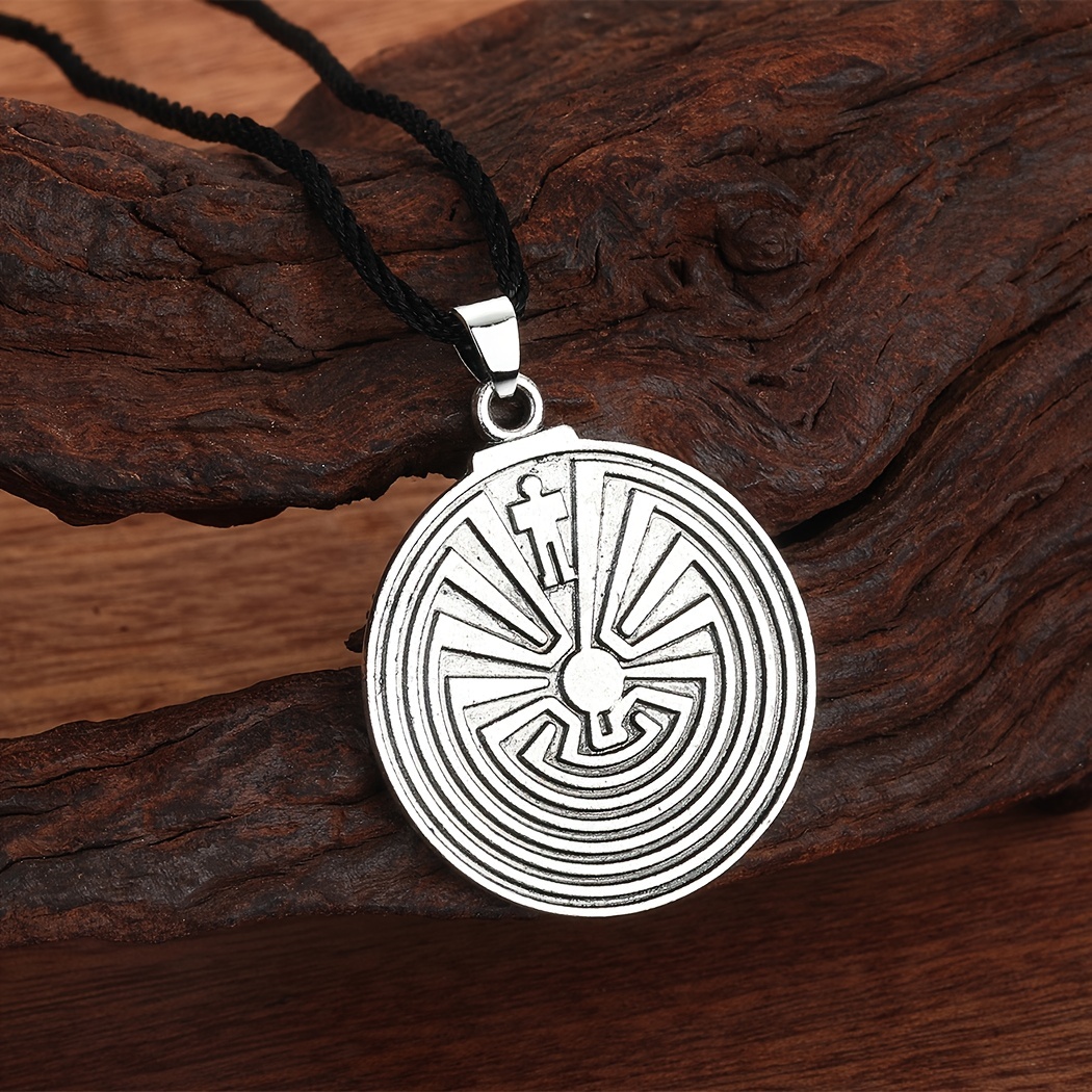 Native American Symbol Life Necklace Man In Maze Labyrinth - Temu
