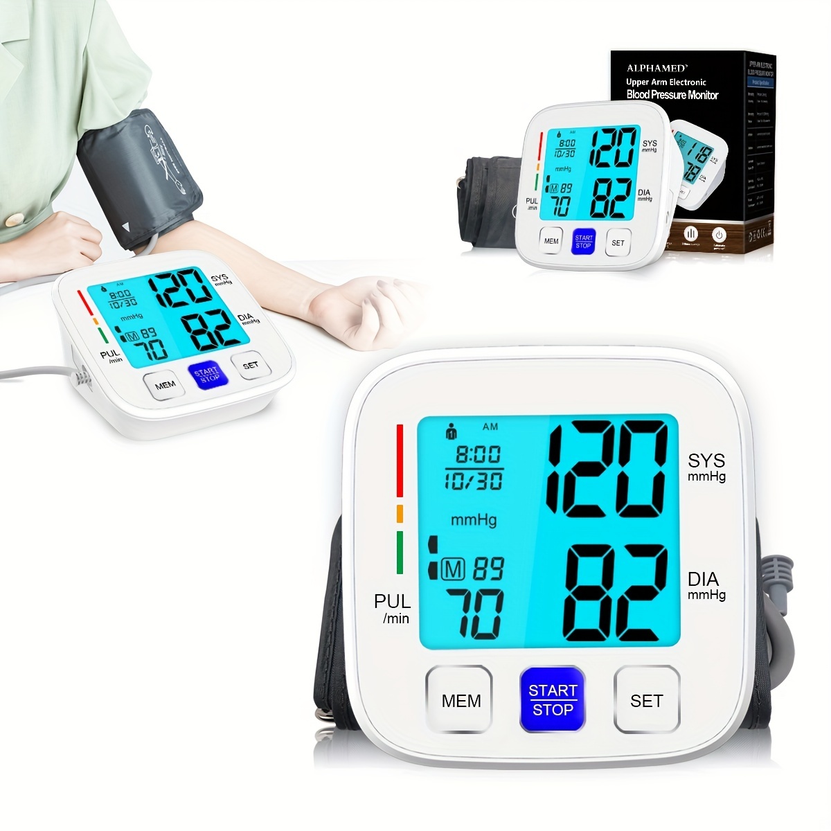 Blood Pressure Monitor, Extra Large Upper Arm Bp Cuff, Digital Bp Monitor,  Automatic Blood Pressure Cuff With 180 Memories - Temu