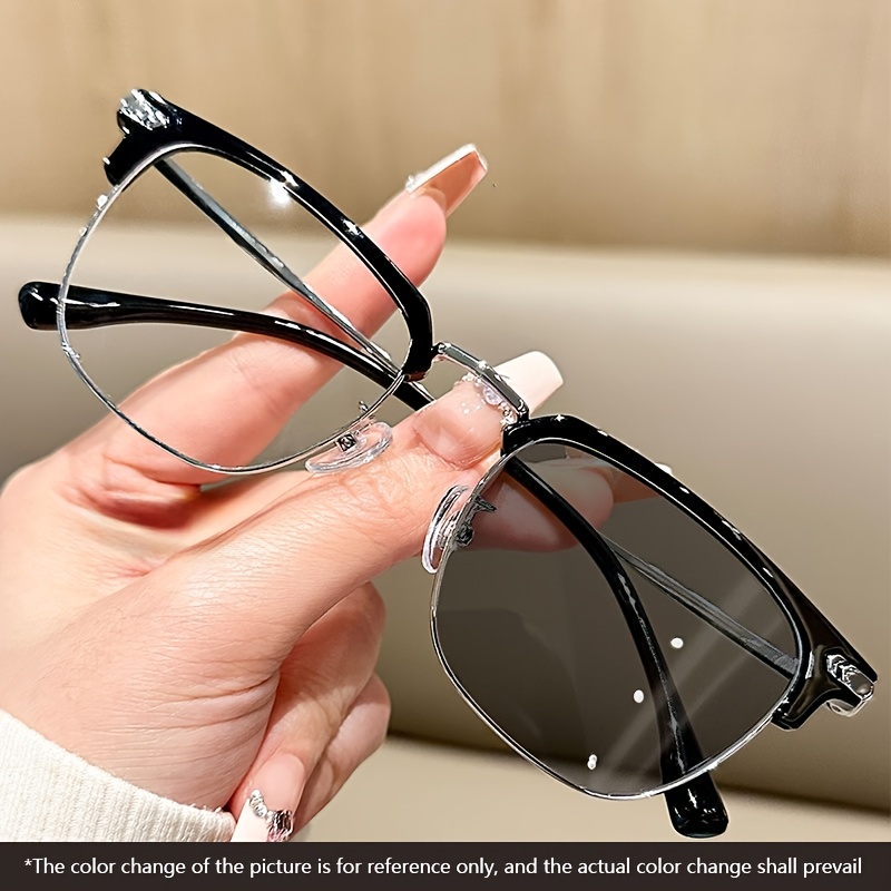 

Photochromic Outdoor For Women Men Retro Fashion Clear Lens Glasses Color-changing Sun Shades