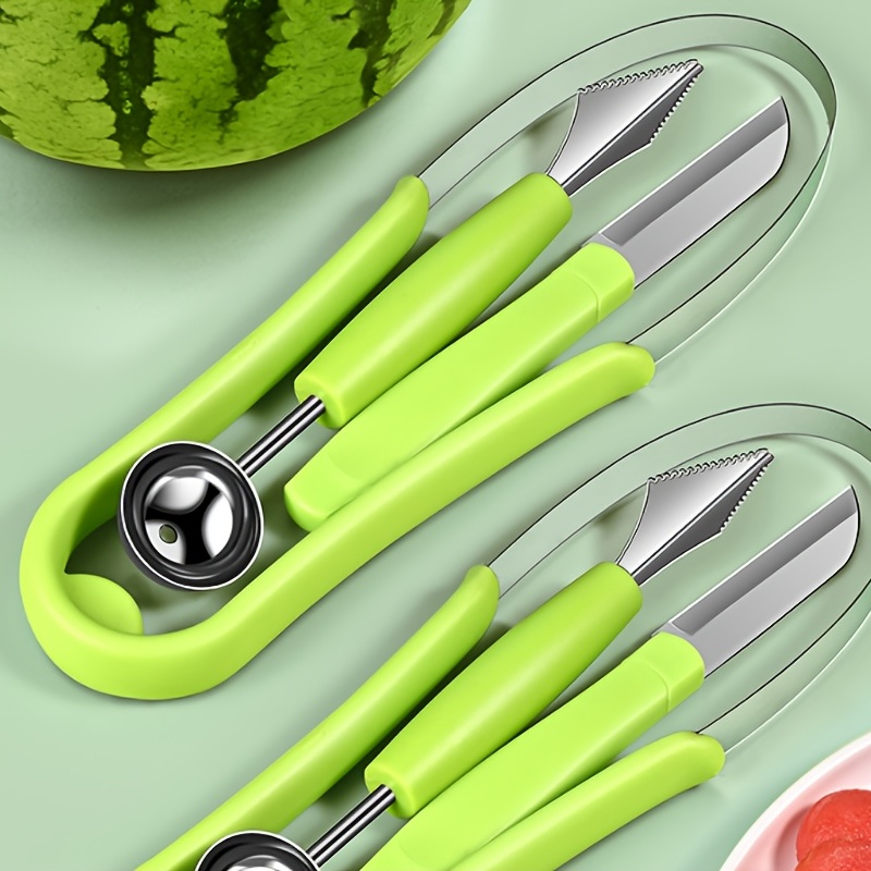 Kitchen gadgets fruit digger carving ball 3-pieces stainless steel