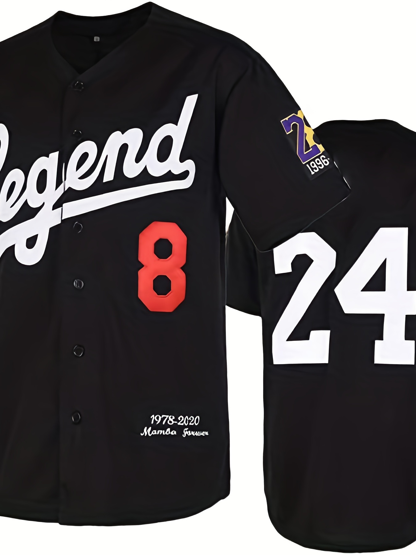 Personalized Men's Baseball Jeresy #8#24 Mamba Jersey Shirts Stitched